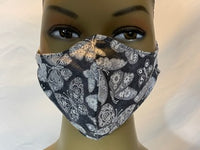Silver Glitter Butterflies  Coronavirus Protection Face Mask