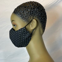Black with White Polka Dots  Coronavirus Protection Face Mask