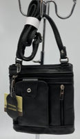 
              Black  Genuine leather  cross body handbag
            