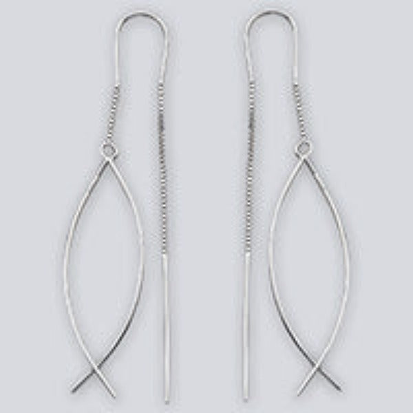 Ear Threads w/ Dangle Sterling Silver Earrings
