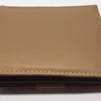 Beige Bi-fold Leather Wallet