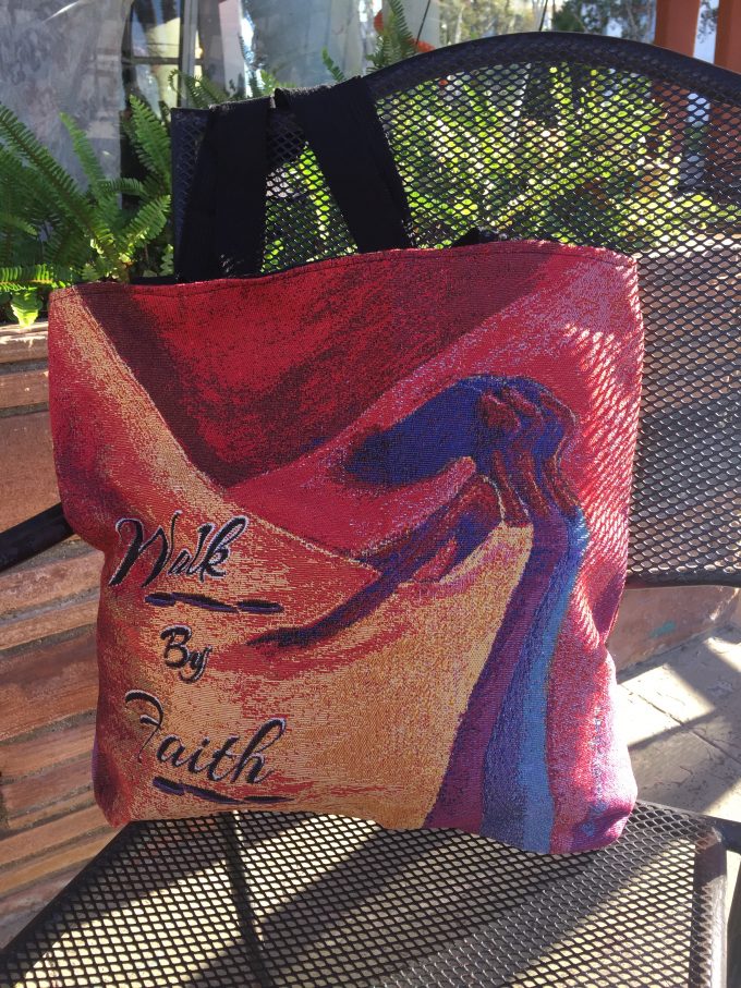 Walk By Faith  Art Tapestry Tote Bag