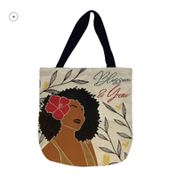 
              Blossom & Grow Woven Tote Bag
            