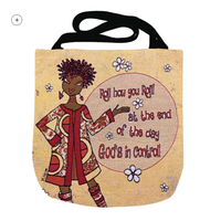 God's In Control Woven Tote Bag