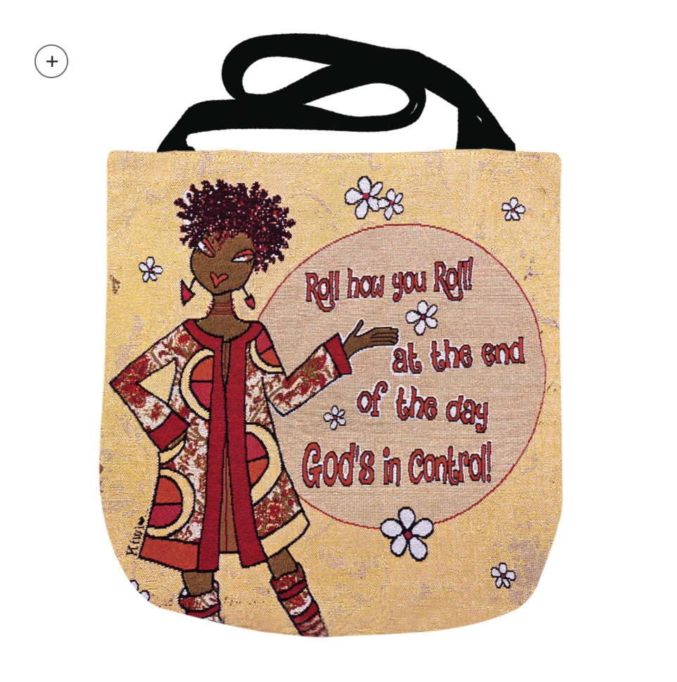 God's In Control Woven Tote Bag