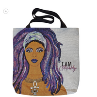 I Am Worthy Woven Tote Bag