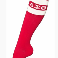 Delta Sigma Theta Knee High Socks Red & White