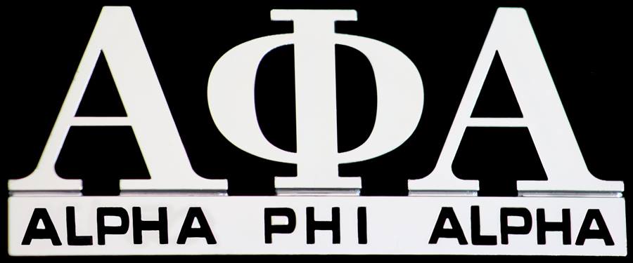 Alpha Phi Alpha chrome car tag