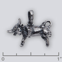 Taurus Oxidized Charm Pendant