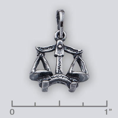 Libra Oxidized Charm Pendant
