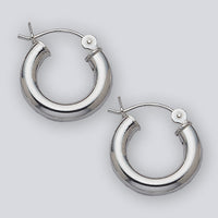18mm Plain Thick  Hoops Sterling Silver Earrings