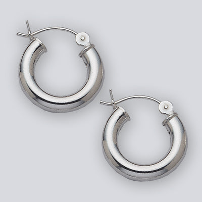 Small Hoop Earrings, Sterling Silver Hoops Sterling Silver / 18mm