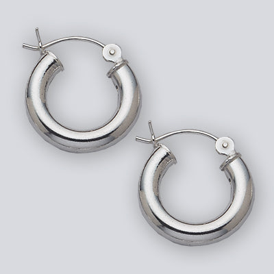Thick Hoop Sterling Silver Earrings
