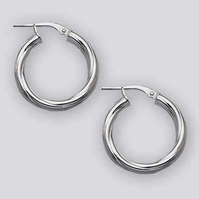 Twist Hoop Sterling Silver Earrings