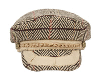 
              Greek Fisherman Hat Herringbone Wool with braid band
            