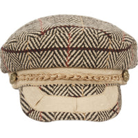 Greek Fisherman Hat Herringbone Wool with braid band
