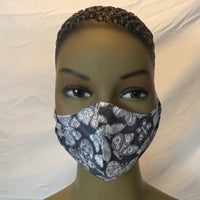 Silver Glitter Butterflies  Coronavirus Protection Face Mask