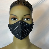 Black with White Polka Dots  Coronavirus Protection Face Mask
