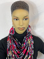 
              Purple the color of royalty African Pattern  Fabric Necklace
            