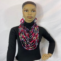 Purple the color of royalty African Pattern  Fabric Necklace