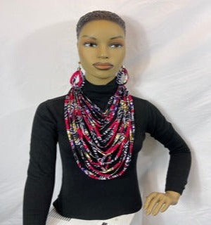 Purple the color of royalty African Pattern  Fabric Necklace