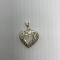 Sterling Silver Filigree  Heart  Pendant
