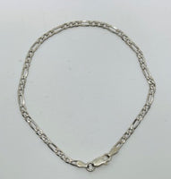 
              Sterling Silver Figaro Flat Bracelet
            