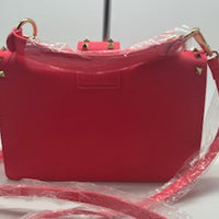 Neon Pinkest-orange studded handbag