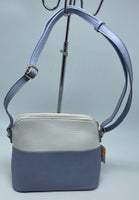 
              Blue and white handbag
            