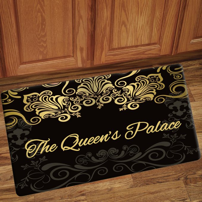 Black-The Queen's Palace Interior Floor Mat| AfricanAmericanBlackGifts