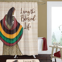 
              "Living The Blessed Life" African American Life Shower Curtain
            