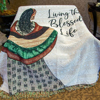 Living the Blessed Life Throw Tapestry Throw