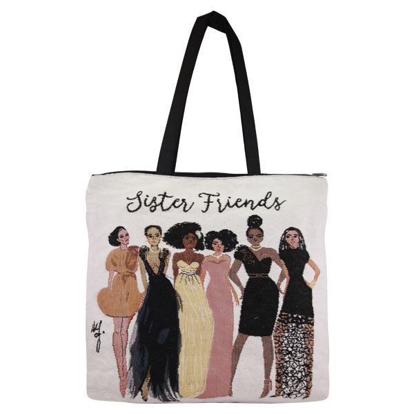 Sister Friends Woven  Tote Bag