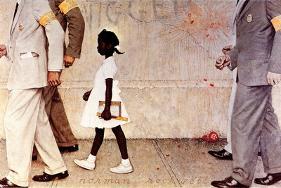 Walking to School-Schoolgirl with U.S Marshals Art Print